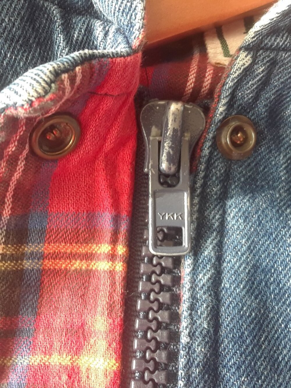 Vintage 80s 90s LL Bean Denim + Plaid Jacket - Picture 12 of 14
